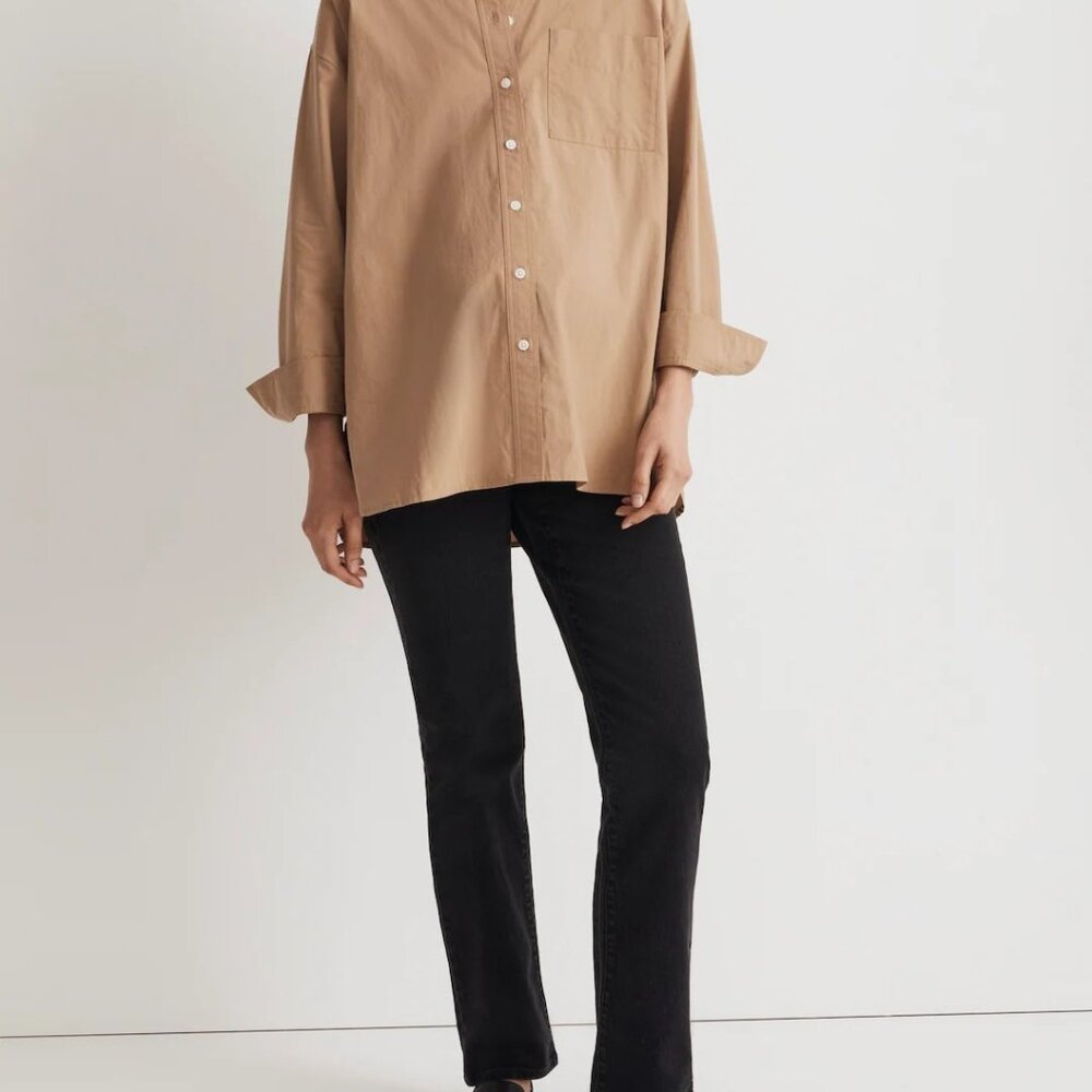 The Maternity Over-The-Belly '90s Straight Jean in Belmere Wash